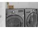 Laundry room featuring a modern, front-load washer and dryer set, with easy-to-use controls at 1394 Center Lake Dr, Mount Pleasant, SC 29464