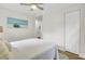 This bedroom has a closet, a ceiling fan, and a serene ambiance at 1515 Mulberry St, Charleston, SC 29407