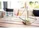 Stylish porch decor with succulent garden and branded glassware at 1566 Lindsey Creek Dr, Mount Pleasant, SC 29466