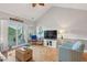 Relaxing living room with vaulted ceilings, hardwood floors, and a patio access at 1984 Folly Rd # A310, Charleston, SC 29412