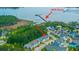 Stunning aerial view of a residential community with access to a private HOA dock on the water at 2402 Brackish Dr, Mount Pleasant, SC 29466