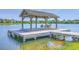 Charming dock on the lake with a shaded area and chairs provides a peaceful spot to enjoy the scenery at 2931 Waterleaf Rd, Johns Island, SC 29455