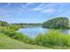 Scenic lake view with lush green vegetation and houses in the distance, perfect for relaxing outdoor enjoyment at 2931 Waterleaf Rd, Johns Island, SC 29455