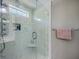 Glass shower with a built in seat and shampoo nook at 2931 Waterleaf Rd, Johns Island, SC 29455