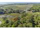 Aerial view showcases the marsh and many waterways with neighborhood houses blended in with the tree canopy at 3052 Seabrook Island Rd, Seabrook Island, SC 29455
