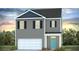 Charming two-story home with gray siding, black shutters, and a bright teal front door at 318 Watersglen Dr, Summerville, SC 29486