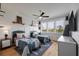 bedroom with two beds, a ceiling fan, and views of the backyard at 4121 Golf Cottage Ln, Johns Island, SC 29455