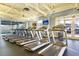 Well-equipped fitness center featuring treadmills, expansive windows, and a TV at 528 Sea Foam St, Summerville, SC 29486