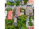 Aerial view showcasing the property's boundaries, mature landscaping and street access at 81 Rutledge Ave, Charleston, SC 29401