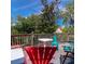 Outdoor patio and seating area surrounded by lush greenery at 81 Rutledge Ave, Charleston, SC 29401