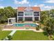 Stunning backyard with a large pool, outdoor seating, and lush landscaping perfect for entertaining at 104 Beach St, Mount Pleasant, SC 29464