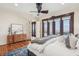 Comfortable main bedroom with hardwood floors, lots of light, and a view at 104 Beach St, Mount Pleasant, SC 29464