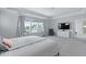 Bright and spacious main bedroom with plush carpet, large windows, and modern TV for ultimate comfort at 133 Headwater Dr, Summerville, SC 29486