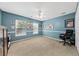 Bedroom featuring neutral carpet, ceiling fan, and natural light at 1330 Somersby Ln, Mount Pleasant, SC 29466