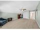 Large bonus room with neutral carpet, ceiling fan, and closet for storage at 1330 Somersby Ln, Mount Pleasant, SC 29466