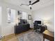 Office featuring a ceiling fan, natural light, and hardwood flooring at 14 F St # B, Charleston, SC 29403