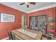 Dining room with warm lighting and built-in bookshelves offers a cozy atmosphere at 1408 Bimini Dr, Charleston, SC 29414