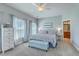 Beautiful main bedroom has neutral carpet, light colored walls and walk in bathroom at 1408 Bimini Dr, Charleston, SC 29414