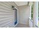 Covered porch with exterior wall and blue door at 1408 Bimini Dr, Charleston, SC 29414