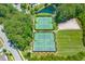 Overhead shot of community tennis courts and green surrounding landscape at 1828 Agate Bay Dr, Mount Pleasant, SC 29466