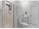 Modern bathroom with a glass-enclosed shower and a vanity with storage at 1828 Agate Bay Dr, Mount Pleasant, SC 29466