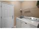 Convenient laundry room with modern appliances, storage shelf, and exterior door at 183 Cypress Forest Dr, Moncks Corner, SC 29461