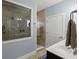 Bathroom featuring enclosed shower with tile surround, neutral color, and single vanity at 207 Brutus Ln, Summerville, SC 29485