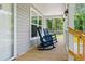 Relaxing front porch with rocking chairs, providing a cozy outdoor space at 208 General Moultrie Dr, Bonneau, SC 29431