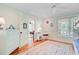 Bedroom overlooking an additional living space featuring an area rug and bunk beds at 22 Beachwood East, Isle of Palms, SC 29451