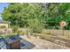 Inviting backyard featuring a stone patio, fire pit, lush landscaping and privacy fence at 2652 Private Lefler Dr, Johns Island, SC 29455