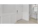 Entryway view of a powder room with pedestal sink and modern fixtures enhancing functionality and style at 2820 Merriams Dr, Charleston, SC 29414