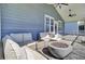 Covered porch with comfortable seating, a ceiling fan, and a cozy fire pit at 2820 Merriams Dr, Charleston, SC 29414