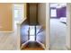 View of a staircase with neutral walls and trim, leading to a lower level at 3009 Mapleleaf Dr, Moncks Corner, SC 29461