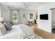 Bedroom with a small kitchenette, hardwood floors, and natural light at 3023 Eventide Dr, Johns Island, SC 29455