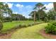 A nicely landscaped yard features grass, native plants, trees, and plenty of natural light at 3023 Eventide Dr, Johns Island, SC 29455