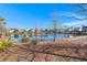 Picturesque pond surrounded by trees and landscaping, creating a peaceful community setting at 308 Oak Park St, Summerville, SC 29486