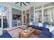 Relaxing screened porch with ample seating, a TV, and access to an outdoor area at 308 Oak Park St, Summerville, SC 29486