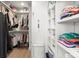 Organized walk-in closet with shelving and hanging storage at 308 Oak Park St, Summerville, SC 29486