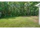 Large backyard with a fire pit and trees at 3231 Stonehaven Dr, North Charleston, SC 29420
