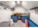 Finished attic with storage shelves and ample space for storage solutions at 415 W Respite Ln, Summerville, SC 29483