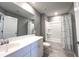 Clean bathroom with a dual sink vanity, a tub/shower combination, and modern fixtures at 415 W Respite Ln, Summerville, SC 29483