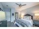 This cozy bedroom includes an en suite bath, a comfortable bed and nice decor at 45 Sycamore Ave # 611, Charleston, SC 29407