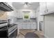 Classic kitchen with white cabinets, tile backsplash, and stainless steel appliances at 4932 N Rhett Ave, North Charleston, SC 29405
