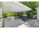 Cozy outdoor patio area featuring a grill, table, and chairs, covered by a white awning at 4932 N Rhett Ave, North Charleston, SC 29405