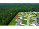 Neighborhood aerial shot showing a community with backyard pools and serene surroundings at 5509 Alpine Dr, Summerville, SC 29483