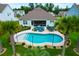 Backyard showcasing a pristine pool and deck, perfect for outdoor relaxation and summer fun at 5509 Alpine Dr, Summerville, SC 29483