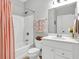 Cozy bathroom features a tub and shower combination, with a white vanity and neutral wall color at 622 Windermere Blvd # D, Charleston, SC 29407