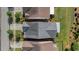 Birds eye view of the house showing the roof and screened in porch plus manicured backyard at 105 Harbor Trace Ln, Summerville, SC 29486
