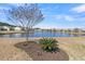Peaceful pond view with lush landscaping and residential surroundings at 109 Billowing Sails St, Summerville, SC 29486