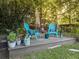 Backyard deck with charming Adirondack chairs, lush plants, and a cozy spot for relaxation at 1145 Bellwood Rd, Charleston, SC 29412